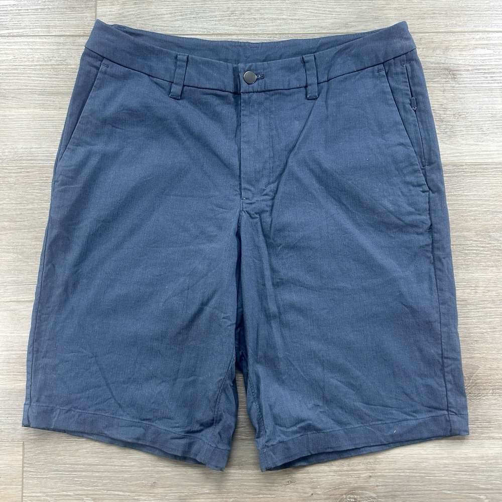 Lululemon Shorts Mens 33 Blue Khaki 11' Relaxed Commission Chinos LM7AKAS